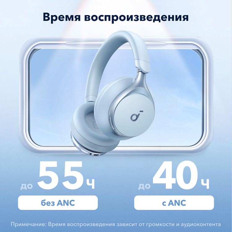 Кликните для увеличения изображения Наушники Bluetooth Soundcore Space One A3035P31 ANC On-Ear Headphones Blue, Type-C, изображение 2