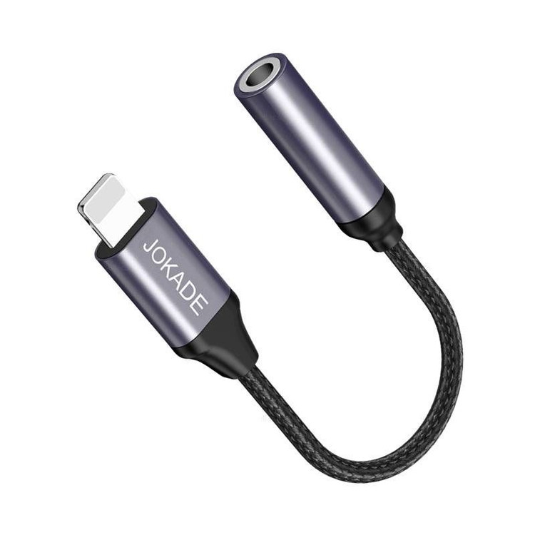 Кликните для увеличения изображения Переходник Lightning штекер ---> гнездо AUX 3.5мм Jokade JC001 (11.2 см), изображение 2