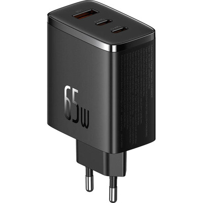 Сетевая зарядка Baseus Cube Pro GaN CCXFK65CE SKU: P10152301113-00 USB-A+2xUSB-C Max 65W Cluster Black, изображение 2