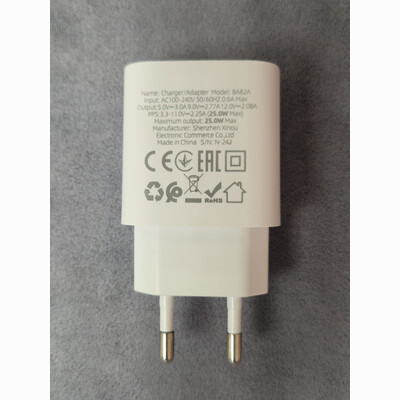 Сетевая зарядка Borofone BA82A Platinum Type-C порт 25W PD3.0 25W белая, изображение 3