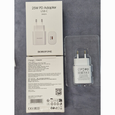 Сетевая зарядка Borofone BA82A Platinum Type-C порт 25W PD3.0 25W белая, изображение 6