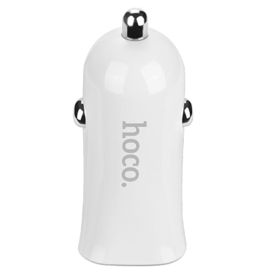 Кликните для увеличения изображения Авто зарядка c кабелем Lightning Hoco Z12 2.4A 2 USB белая, изображение 3