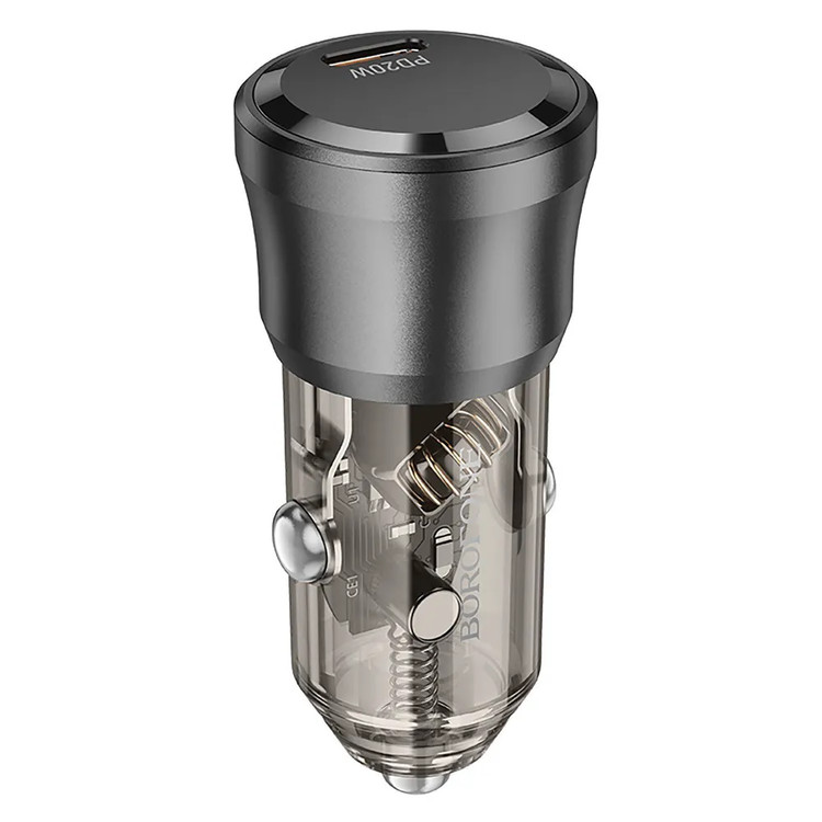 Авто зарядка c кабелем Type-C Borofone BZ24 Clever PD 20W Black, изображение 3