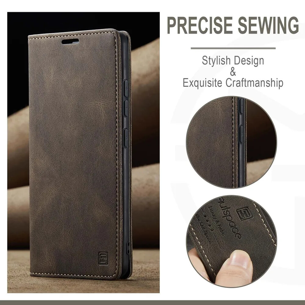 Кликните для увеличения изображения Чехол для Samsung A05S книжка с магнитом AutSpace Brown с магнитом, изображение 7