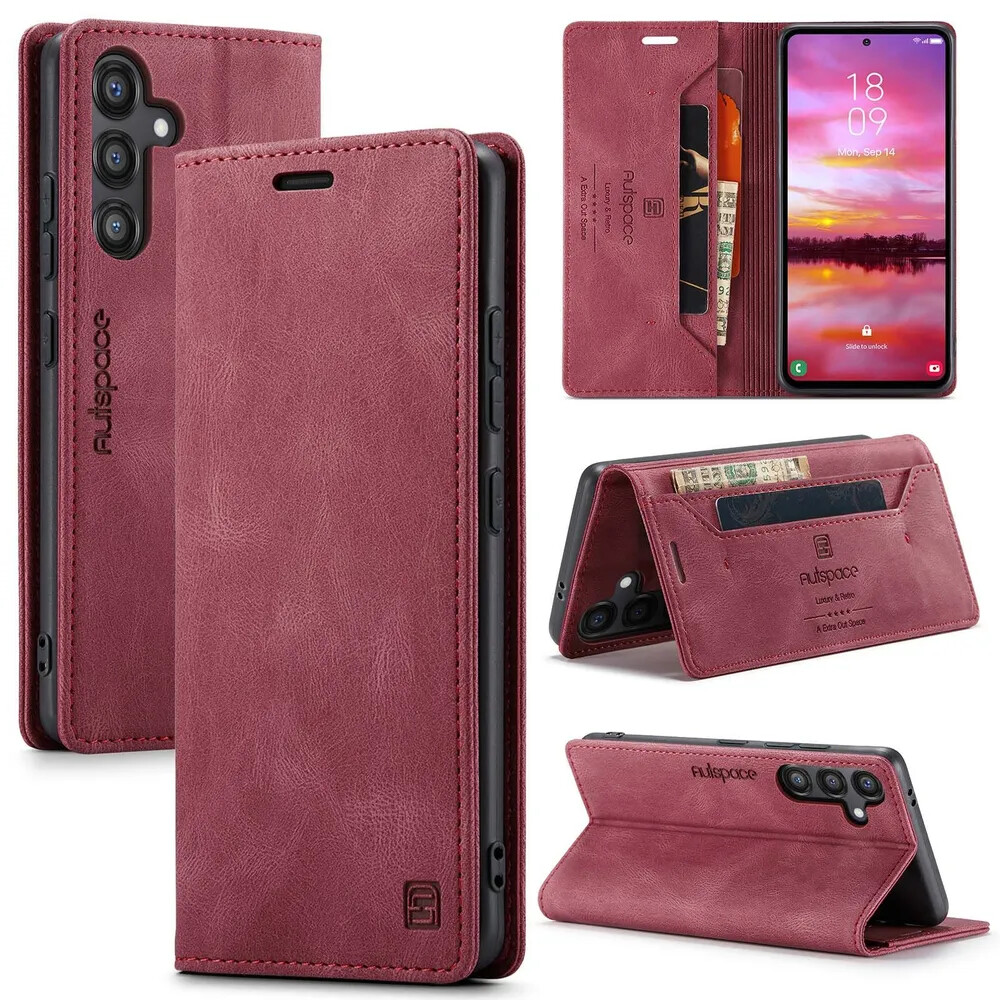 Чехол для Samsung A05S книжка с магнитом AutSpace Red с магнитом, изображение 2