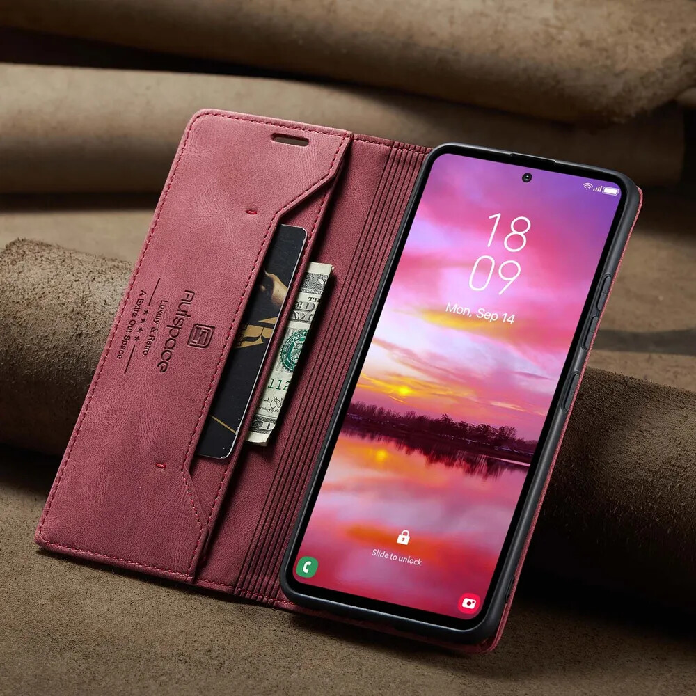 Чехол для Samsung A05S книжка с магнитом AutSpace Red с магнитом, изображение 4