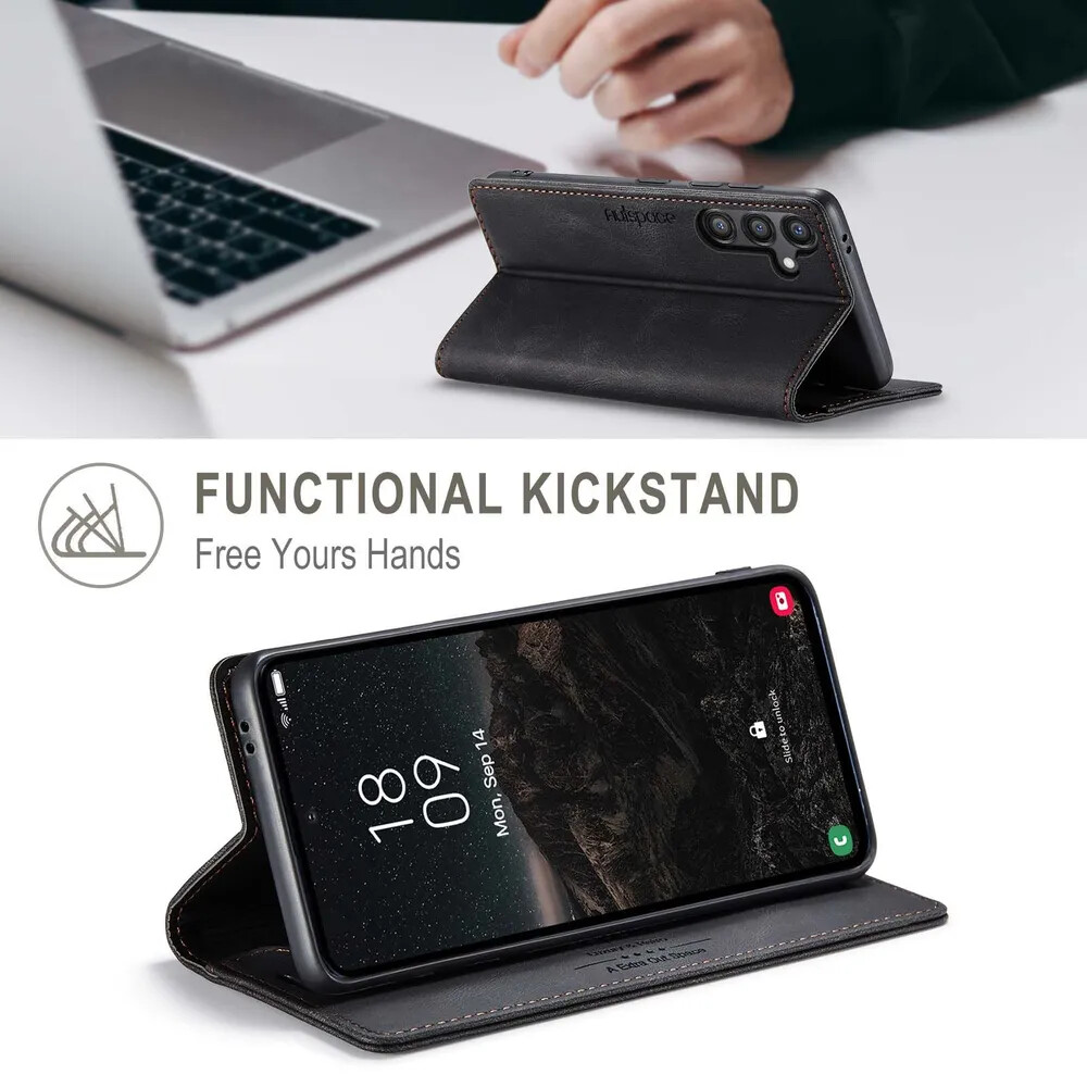 Кликните для увеличения изображения Чехол для Samsung A16 книжка с магнитом AutSpace Black с магнитом, изображение 5