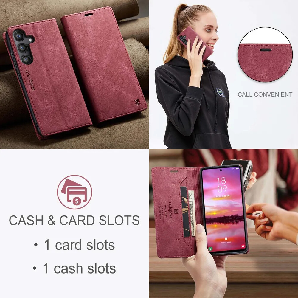 Чехол для Samsung A24 книжка с магнитом AutSpace Red SN2 с магнитом, изображение 7