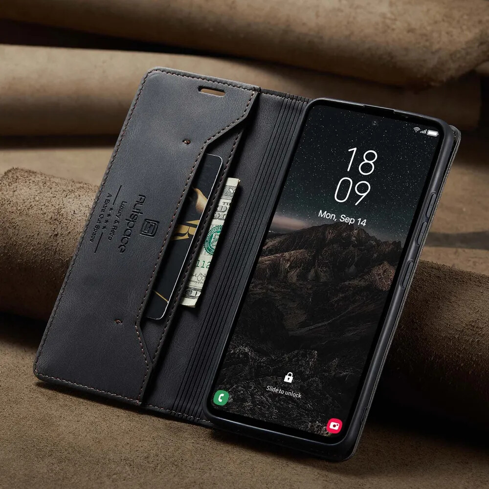 Чехол для Samsung A26 книжка с магнитом AutSpace Black с магнитом, изображение 4