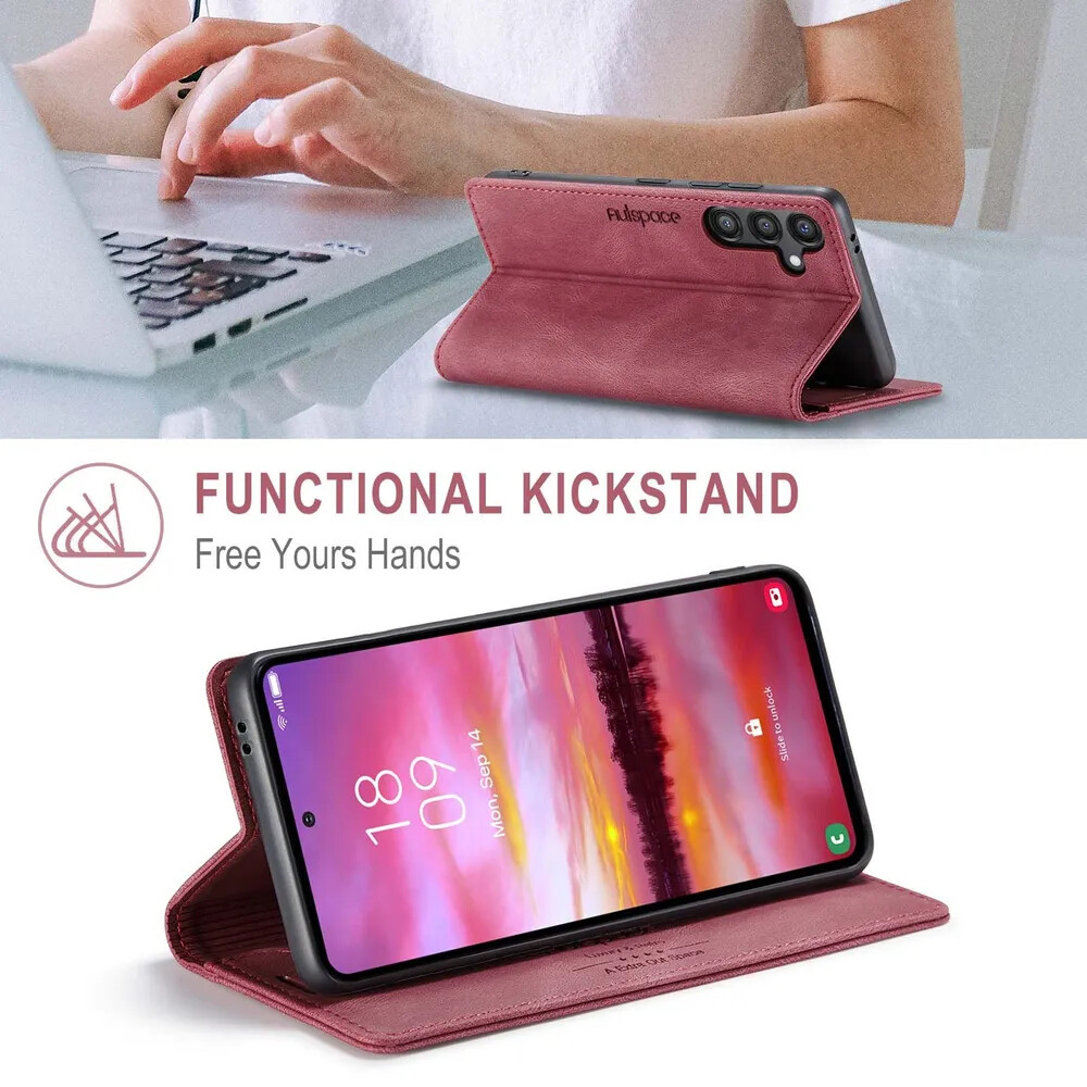 Чехол для Samsung A54 книжка с магнитом AutSpace Red с магнитом, изображение 6