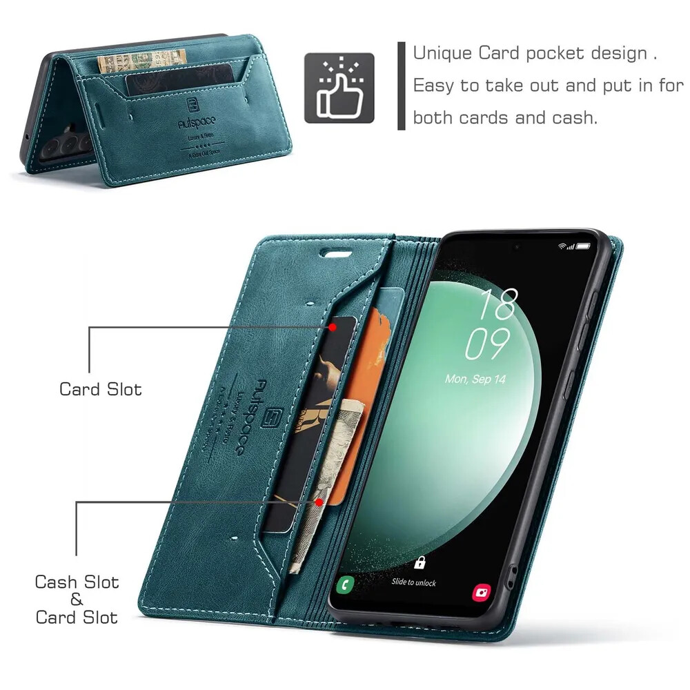 Чехол для Samsung A55 книжка с магнитом AutSpace Green с магнитом, изображение 9