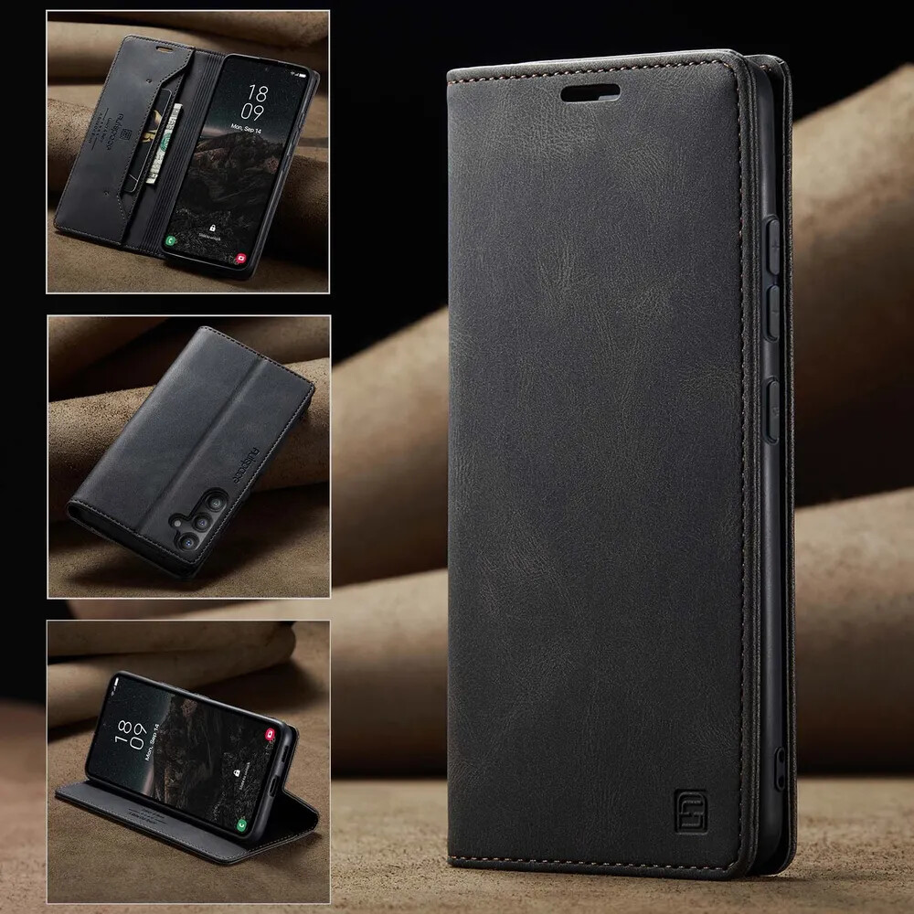 Кликните для увеличения изображения Чехол для Samsung A56 книжка с магнитом AutSpace Black с магнитом, изображение 2