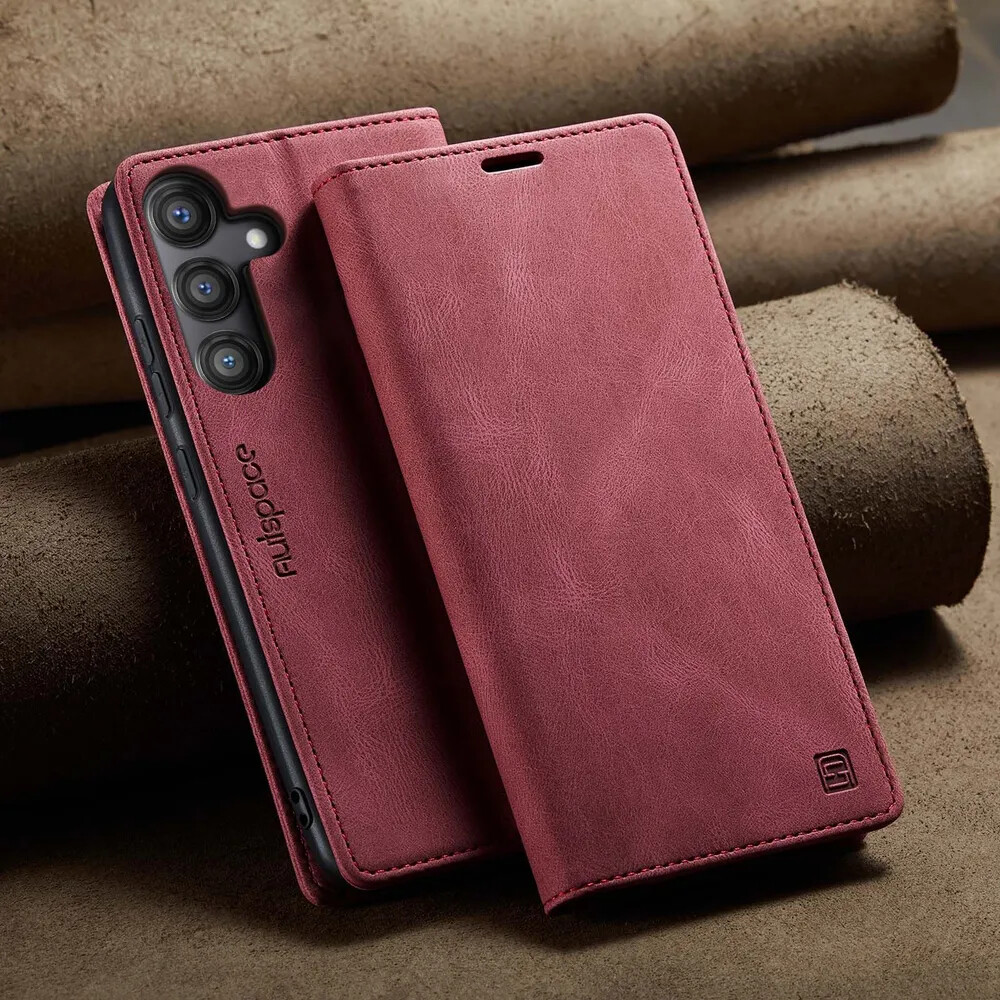 Кликните для увеличения изображения Чехол для Samsung A56 книжка с магнитом AutSpace Red с магнитом, изображение 3