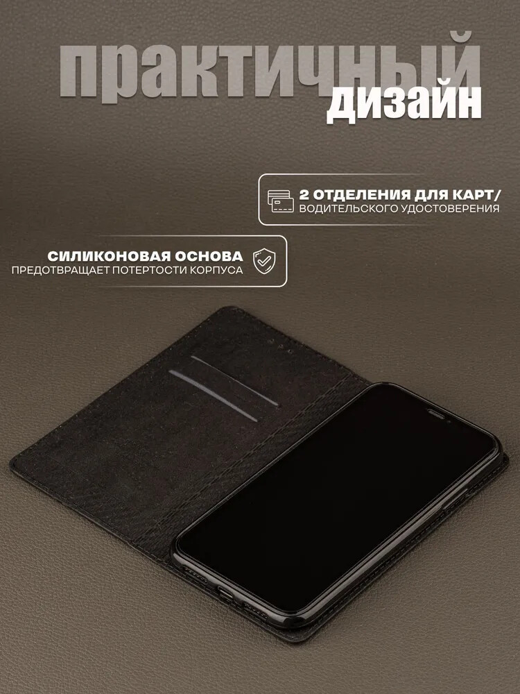 Чехол для Samsung A56 книжка с магнитом Rich Boss Black с магнитом, изображение 4