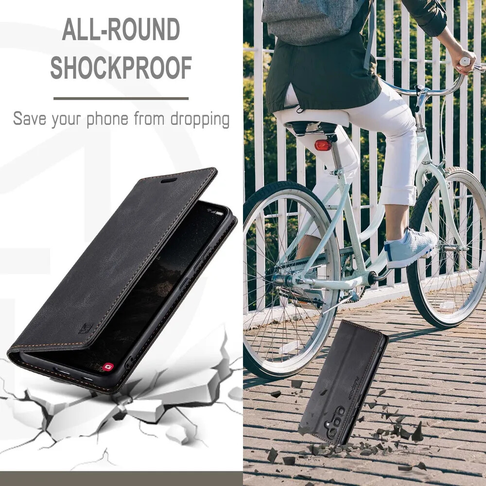 Кликните для увеличения изображения Чехол для Samsung A73 книжка с магнитом AutSpace Black с магнитом, изображение 6