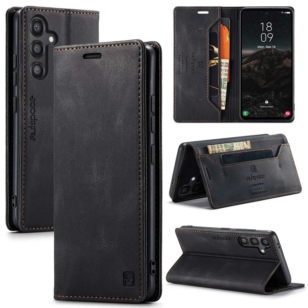 Кликните для увеличения изображения Чехол для Samsung S20 FE книжка с магнитом AutSpace Black с магнитом, изображение 3