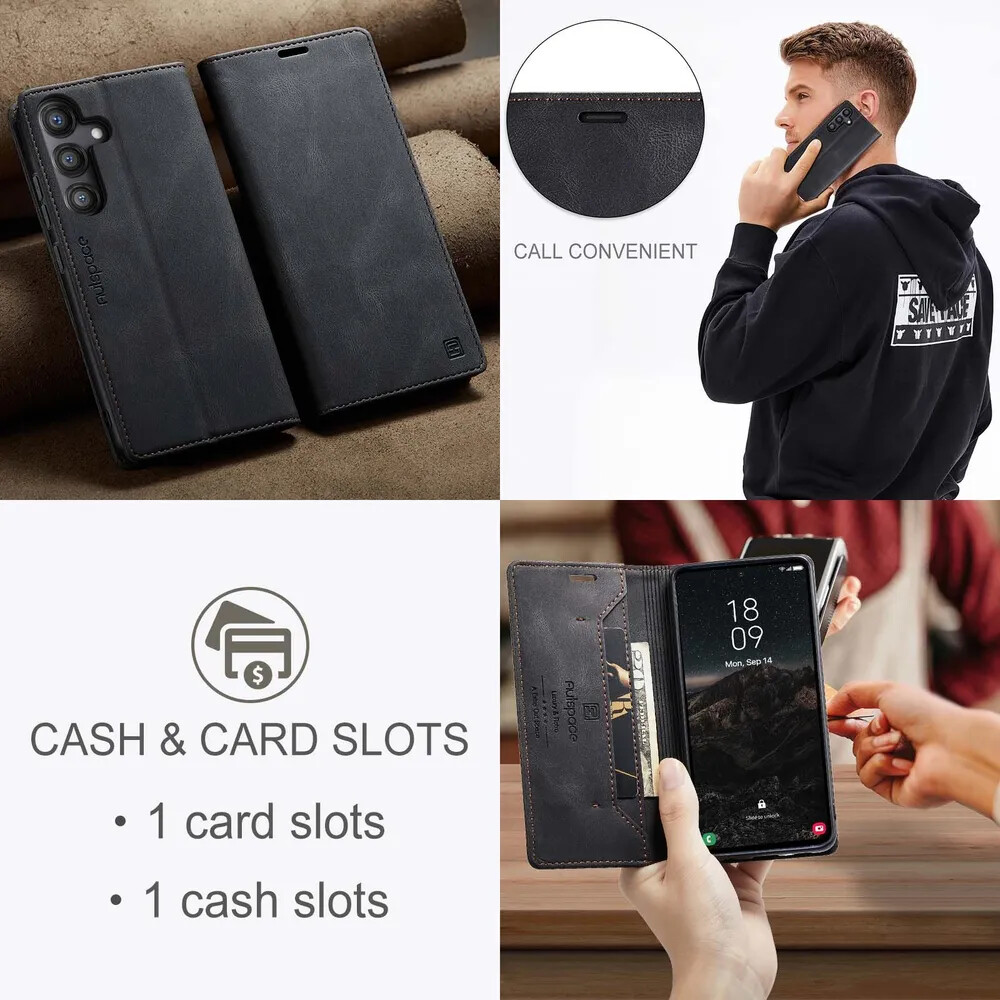 Кликните для увеличения изображения Чехол для Samsung S20 FE книжка с магнитом AutSpace Black с магнитом, изображение 8