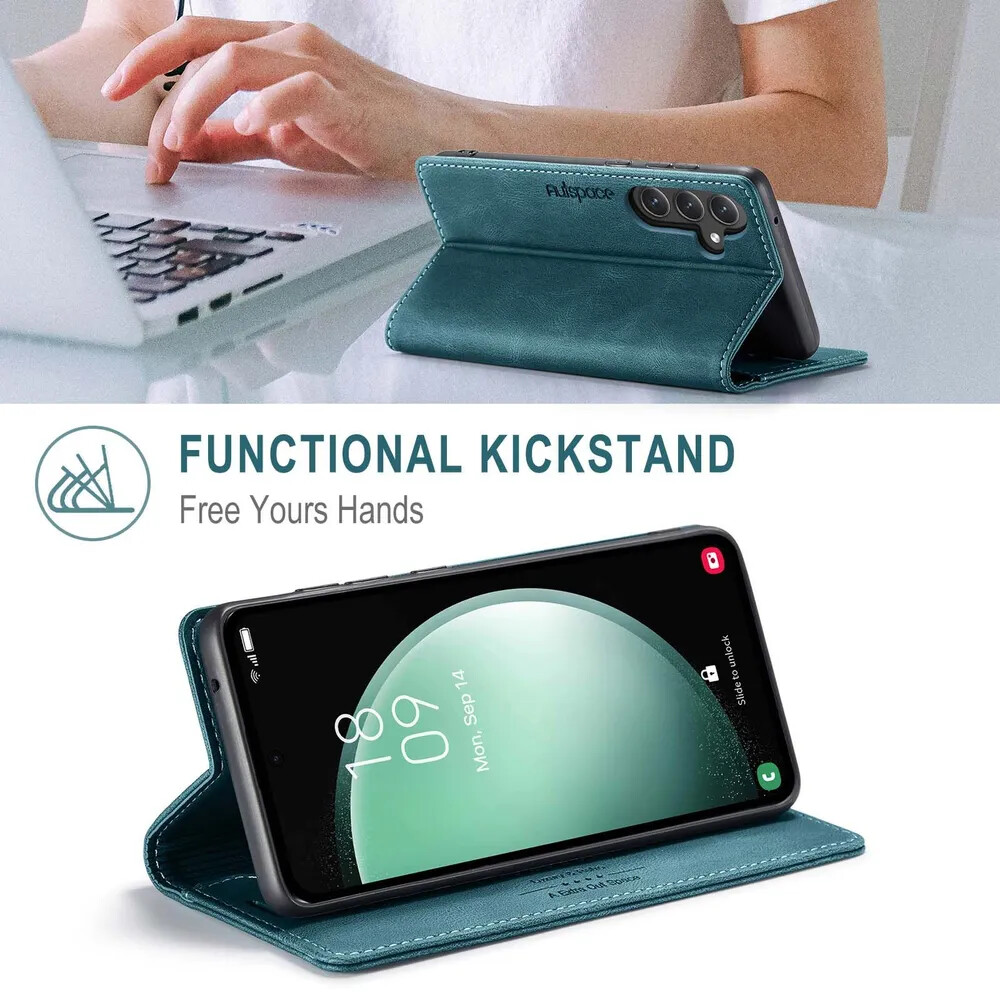 Кликните для увеличения изображения Чехол для Samsung S21 FE книжка с магнитом AutSpace Green с магнитом, изображение 5