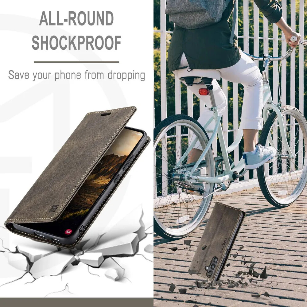 Кликните для увеличения изображения Чехол для Samsung S24 книжка с магнитом AutSpace Brown с магнитом, изображение 6