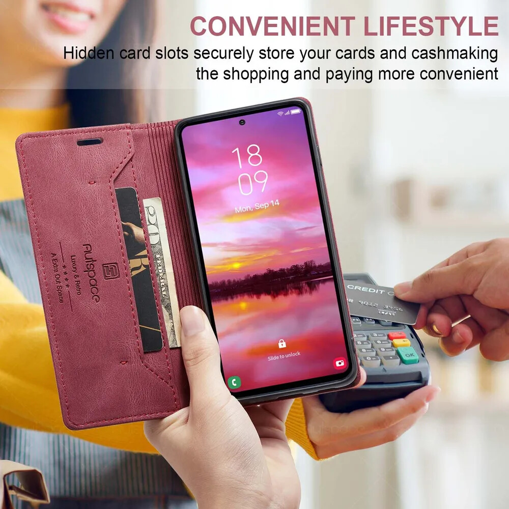 Кликните для увеличения изображения Чехол для Samsung S24 книжка с магнитом AutSpace Red с магнитом, изображение 9