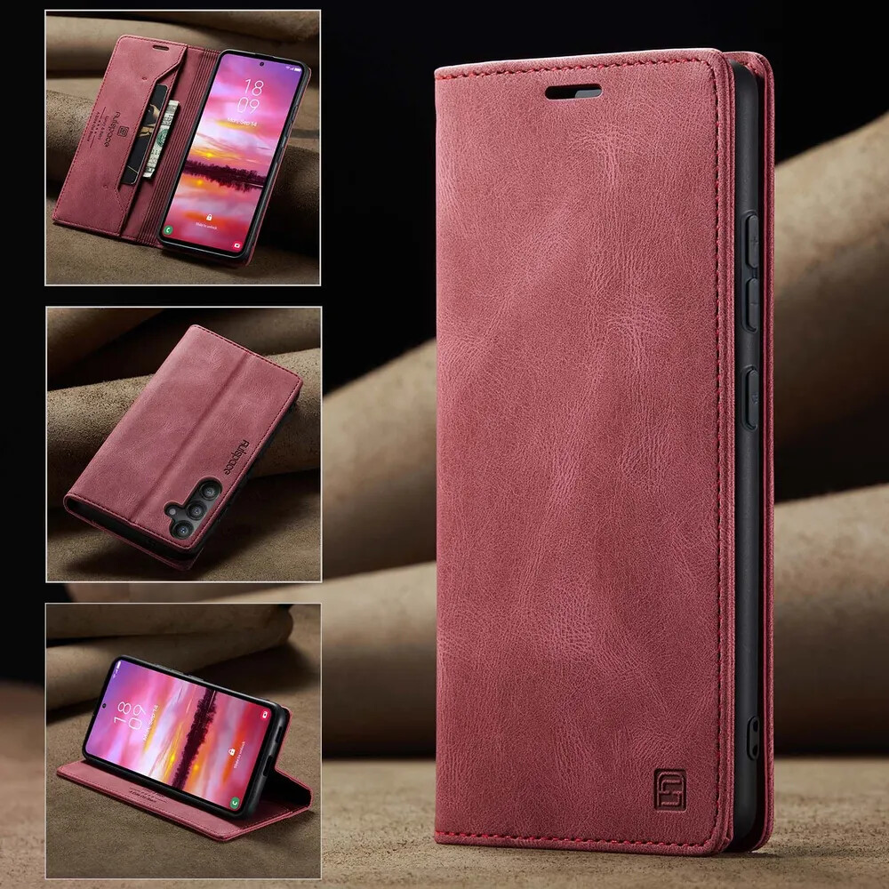 Чехол для Samsung S24 Ultra книжка с магнитом AutSpace Red с магнитом, изображение 3