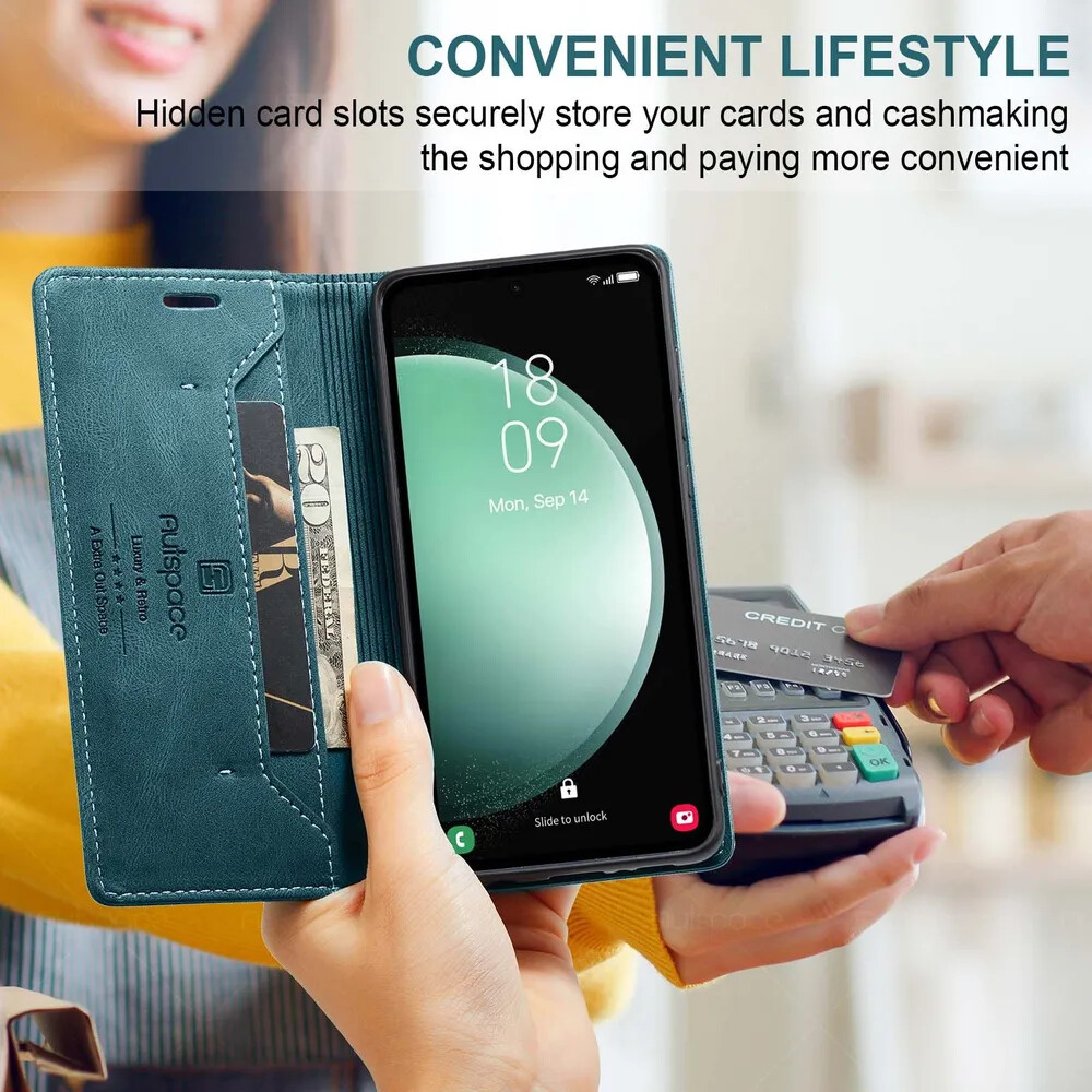 Чехол для Samsung S24+ книжка с магнитом AutSpace Green с магнитом, изображение 9