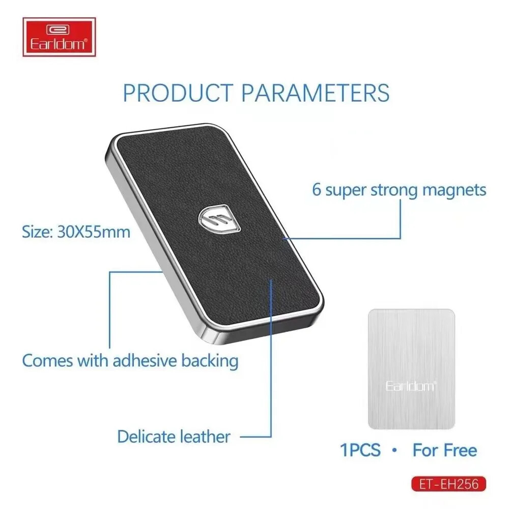 Авто-держатель Earldom EH256 магнитный самоклейка черный прямоугольный, изображение 4